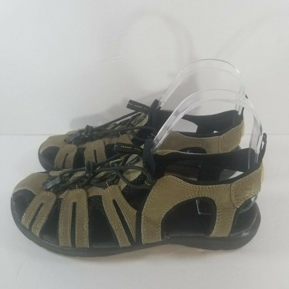 LL BEAN Kids Size 4 Brown Black Water Outdoors Bungie Shoes Sandals
